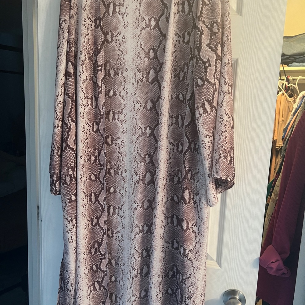 Plum Snake Skin Duster Kimono/Coverup